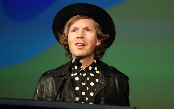 HOLLYWOOD, CA - AUGUST 09:  Recording artist Beck speaks onstage during Capitol Music Group's Premiere Of New Music And Projects For Industry And Media at ArcLight Cinemas on August 9, 2017 in Hollywood, California.  (Photo by Rich Polk/Getty Images)